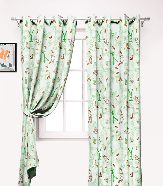 Ultimate Trends Premium Polyester Kids Room Curtain For Home Décor Mint Green Color, 1 Piece