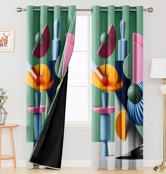 Ultimate Trends Premium Polyester 3D Modern Curtain For Home Décor Multi Color, 1 Piece