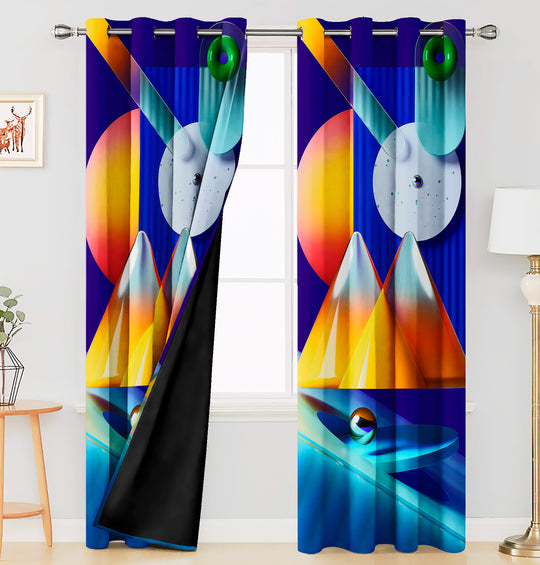 Ultimate Trends Premium Polyester 3D Modern Curtain For Home Décor Multi Color, 1 Piece