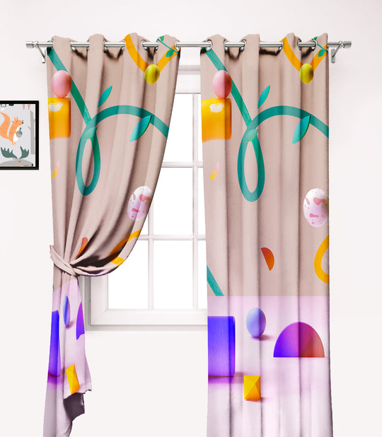 Ultimate Trends Premium Polyester 3D Modern Curtain For Home Décor Multi Color, 1 Piece