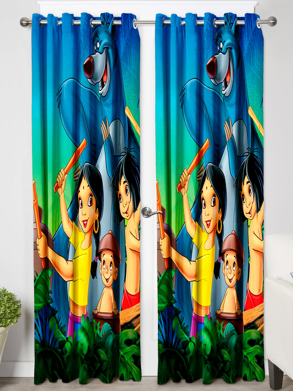 Ultimate Trends Premium Polyester 3D Kids Room Cartoon Curtain For Home Décor Multi Color, 1 Piece