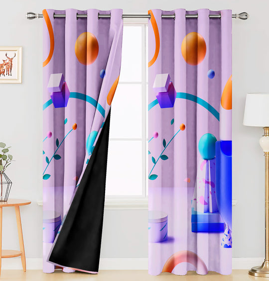 Ultimate Trends Premium Polyester 3D Modern Curtain For Home Décor Multi Color, 1 Piece