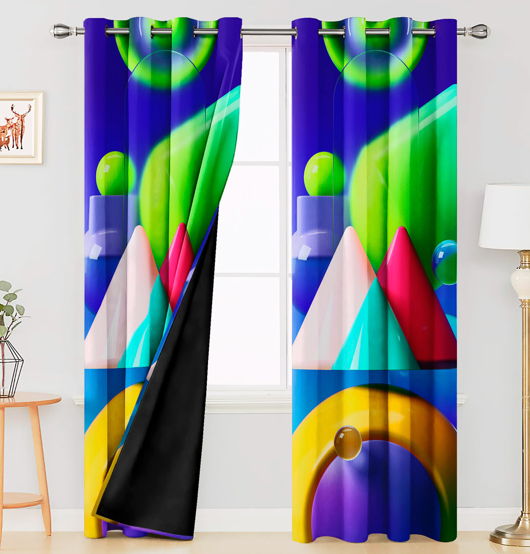 Ultimate Trends Premium Polyester 3D Modern Curtain For Home Décor Multi Color, 1 Piece