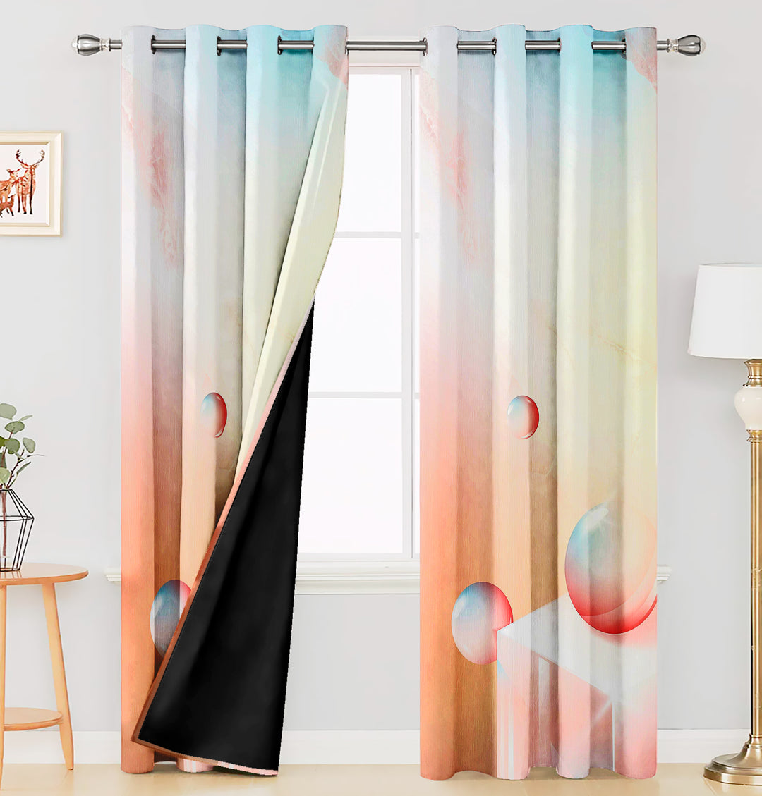 Ultimate Trends Premium Polyester 3D Modern Curtain For Home Décor Multi Color, 1 Piece