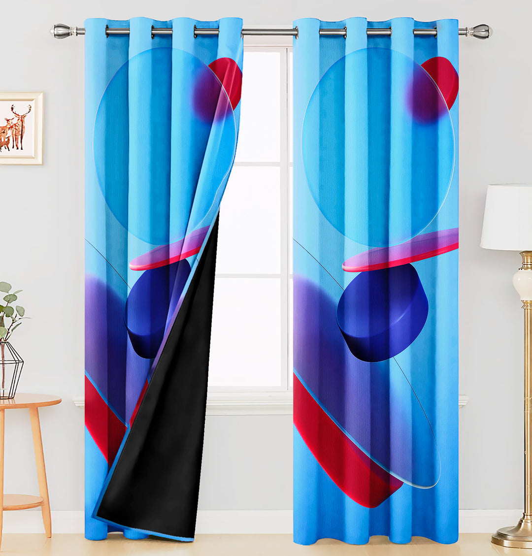 Ultimate Trends Premium Polyester 3D Modern Curtain For Home Décor Multi Color, 1 Piece