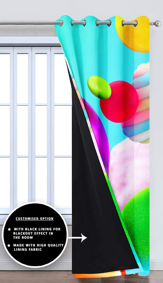 Ultimate Trends Premium Polyester 3D Modern Curtain For Home Décor Multi Color, 1 Piece