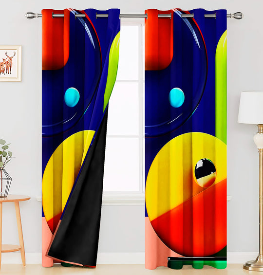 Ultimate Trends Premium Polyester 3D Modern Curtain For Home Décor Multi Color, 1 Piece