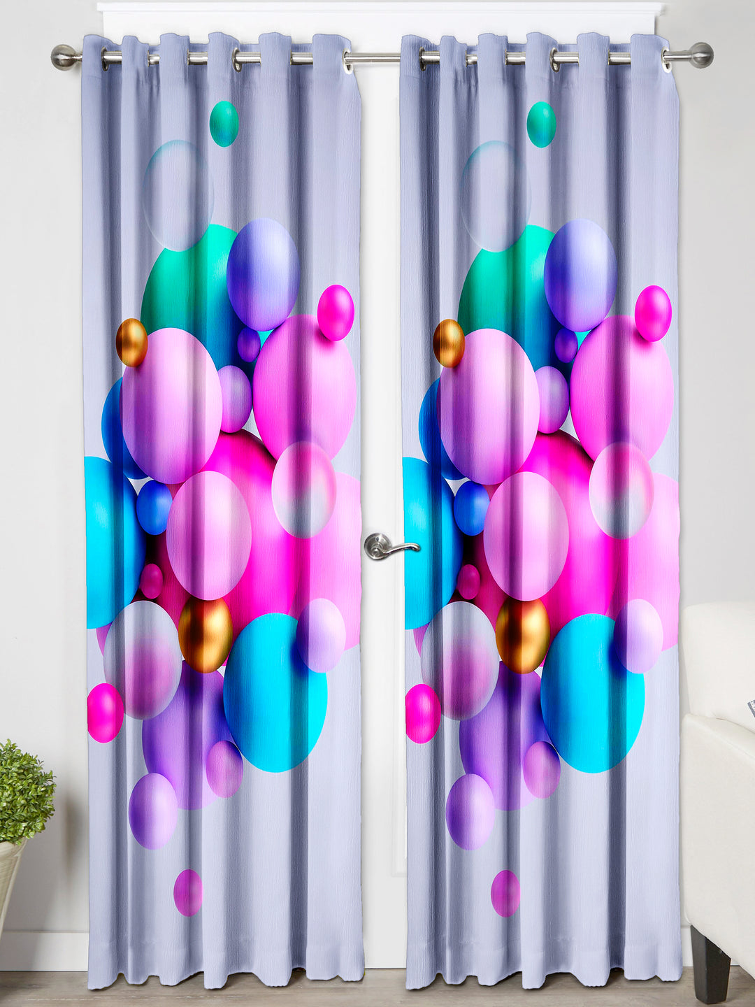 Ultimate Trends Premium Polyester 3D Modern Curtain For Home Décor Multi Color, 1 Piece