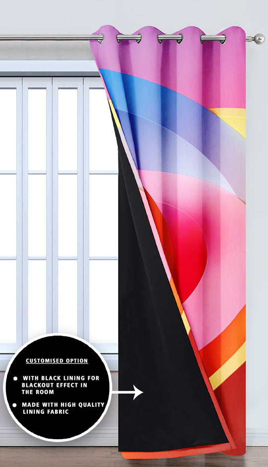 Ultimate Trends Premium Polyester 3D Modern Curtain For Home Décor Multi Color, 1 Piece