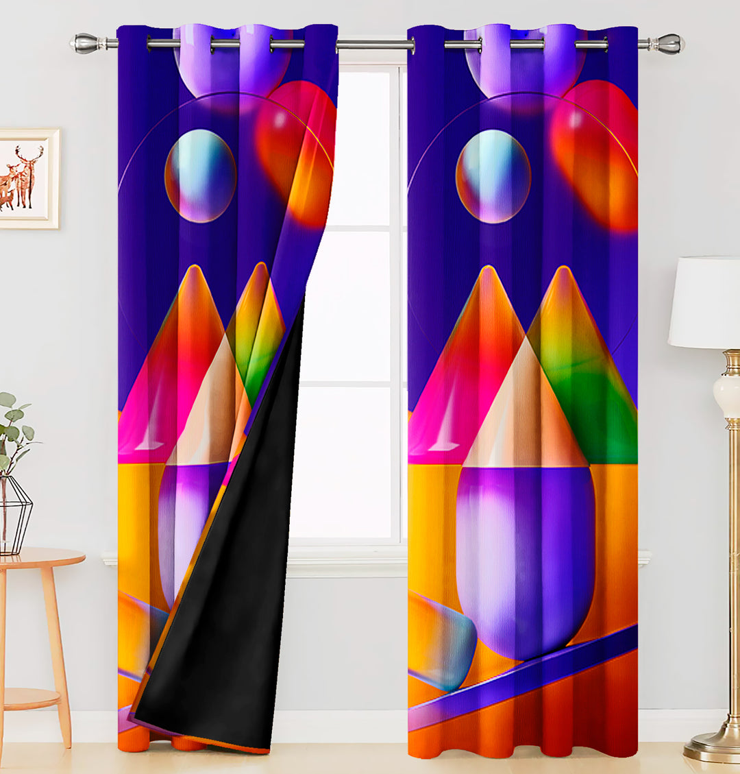 Ultimate Trends Premium Polyester 3D Modern Curtain For Home Décor Multi Color, 1 Piece