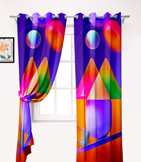 Ultimate Trends Premium Polyester 3D Modern Curtain For Home Décor Multi Color, 1 Piece