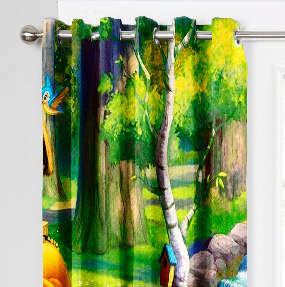 Ultimate Trends Premium Polyester 3D Kids Room Cartoon Curtain For Home Décor Multi Color, 1 Piece