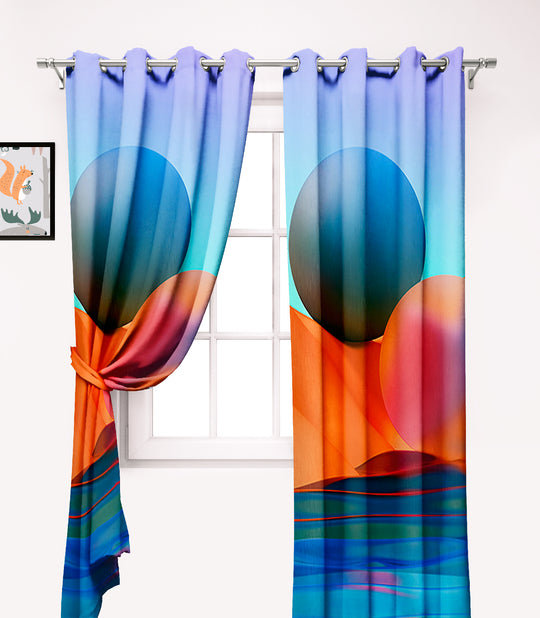 Ultimate Trends Premium Polyester 3D Modern Curtain For Home Décor Multi Color, 1 Piece