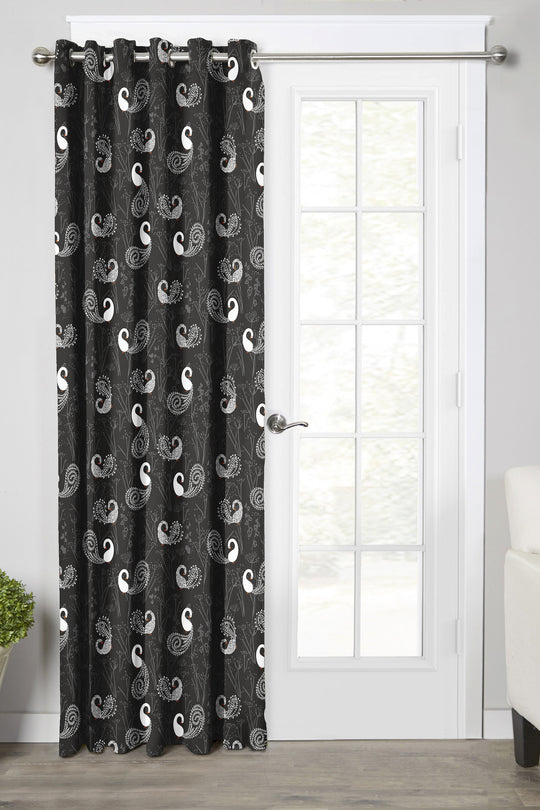 Ultimate Trends Premium Polyester Kids Room Curtain For Home Décor Black Color, 1 Piece