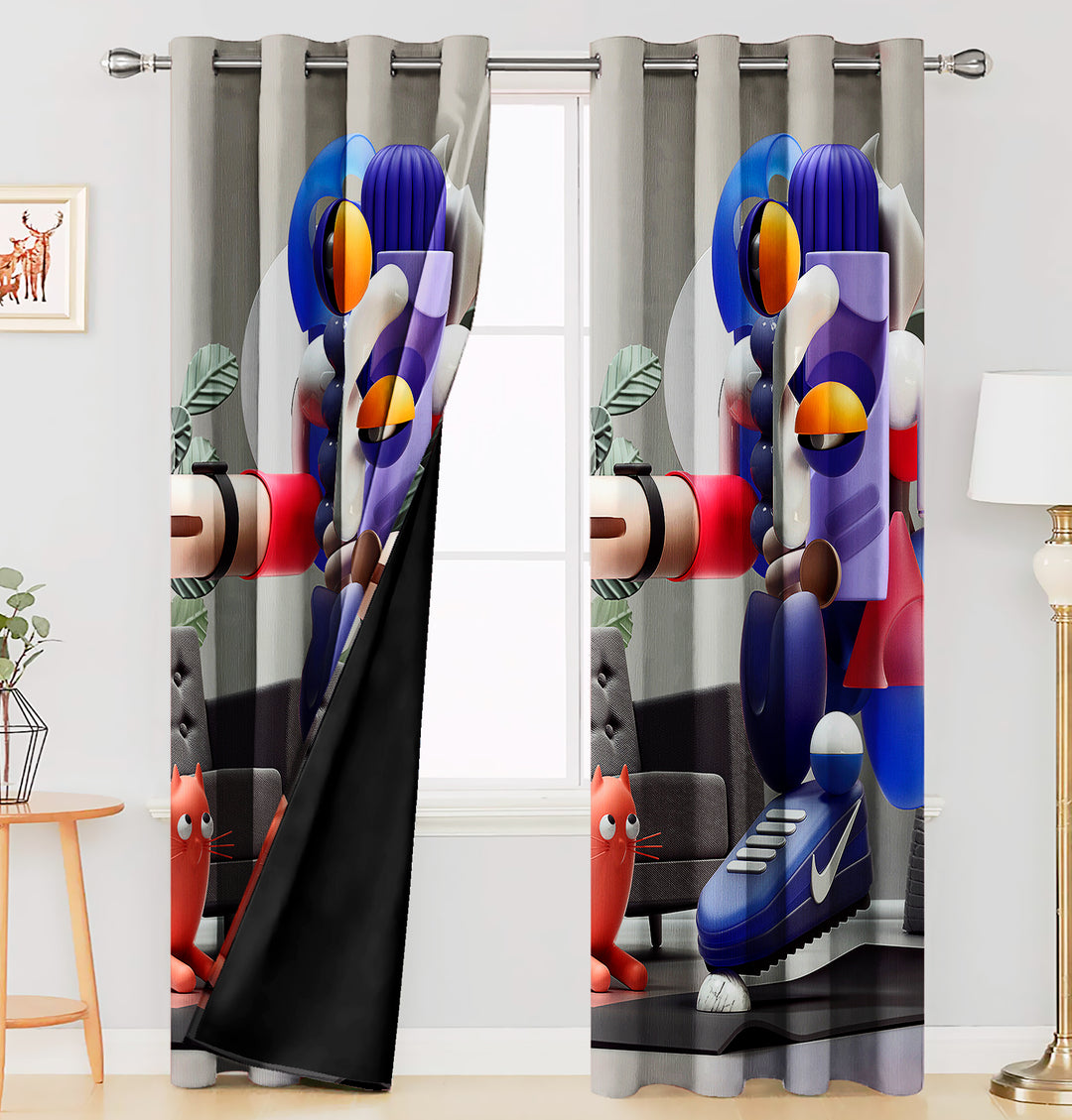 Ultimate Trends Premium Polyester 3D Modern Curtain For Home Décor Multi Color, 1 Piece