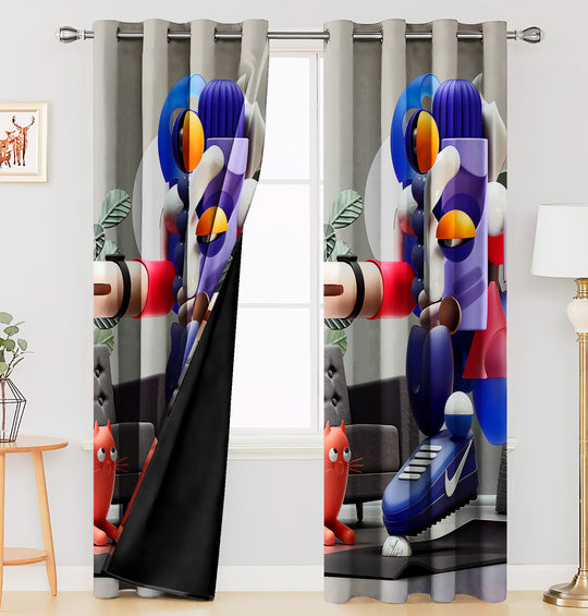 Ultimate Trends Premium Polyester 3D Modern Curtain For Home Décor Multi Color, 1 Piece