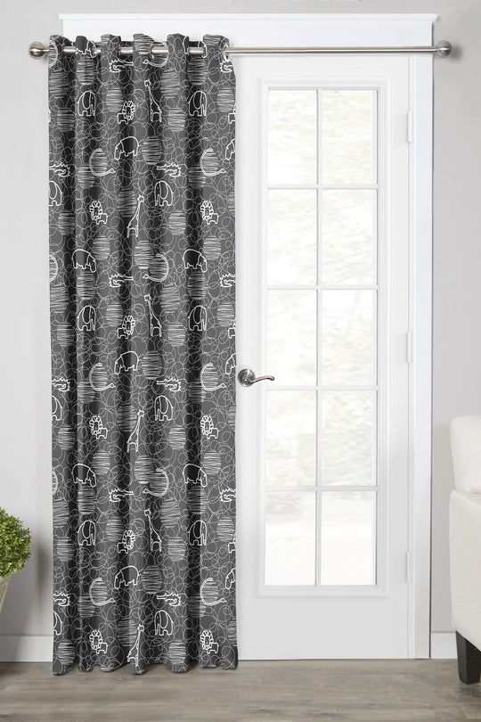 Ultimate Trends Premium Polyester Kids Room Curtain For Home Décor Dark Grey Color, 1 Piece