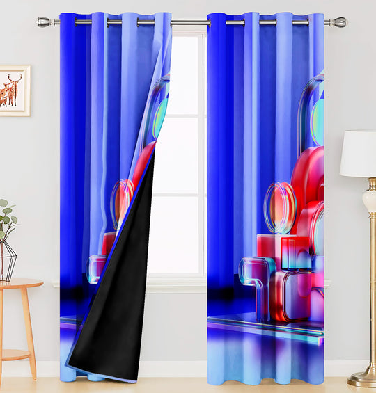 Ultimate Trends Premium Polyester 3D Modern Curtain For Home Décor Multi Color, 1 Piece