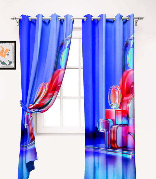 Ultimate Trends Premium Polyester 3D Modern Curtain For Home Décor Multi Color, 1 Piece