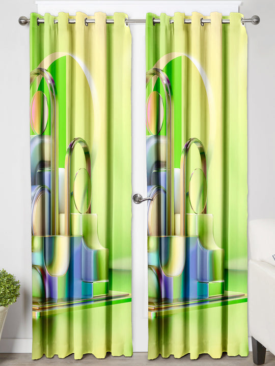 Ultimate Trends Premium Polyester 3D Modern Curtain For Home Décor Green Color, 1 Piece