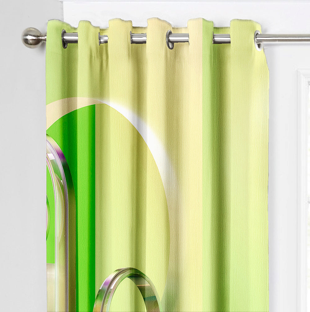 Ultimate Trends Premium Polyester 3D Modern Curtain For Home Décor Green Color, 1 Piece