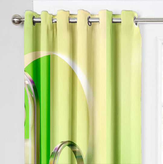 Ultimate Trends Premium Polyester 3D Modern Curtain For Home Décor Green Color, 1 Piece