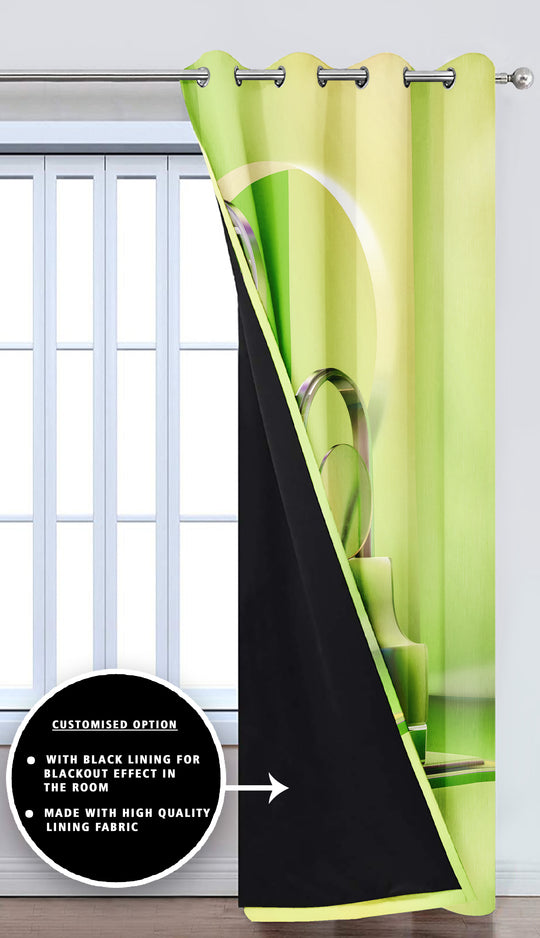 Ultimate Trends Premium Polyester 3D Modern Curtain For Home Décor Green Color, 1 Piece