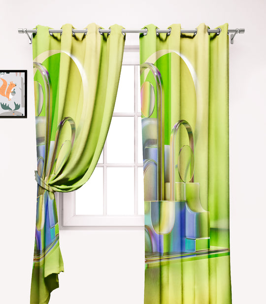 Ultimate Trends Premium Polyester 3D Modern Curtain For Home Décor Green Color, 1 Piece