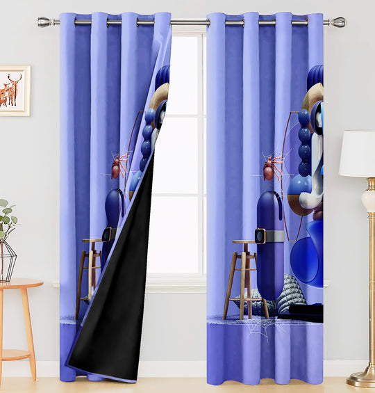 Ultimate Trends Premium Polyester 3D Modern Curtain For Home Décor Purple Color, 1 Piece