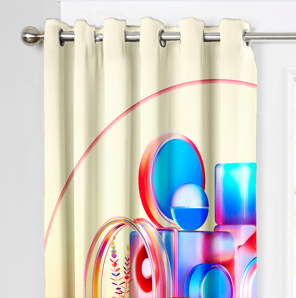 Ultimate Trends Premium Polyester 3D Modern Curtain For Home Décor Multi Color, 1 Piece