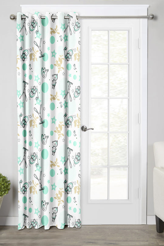 Ultimate Trends Premium Polyester Kids Room Curtain For Home Décor White Color, 1 Piece