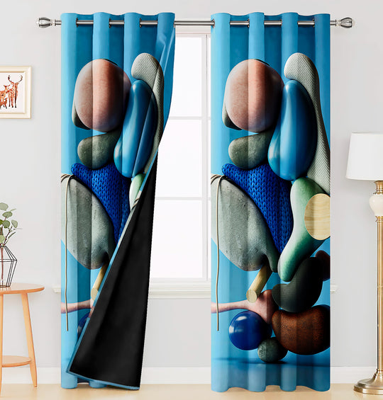 Ultimate Trends Premium Polyester 3D Modern Curtain For Home Décor Multi Color, 1 Piece