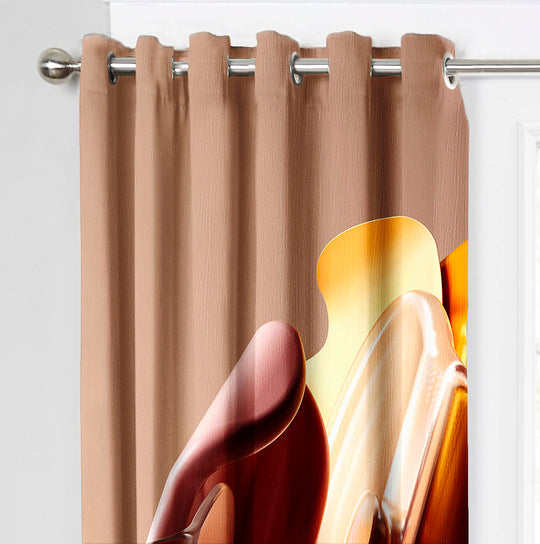 Ultimate Trends Premium Polyester 3D Modern Curtain For Home Décor Beige Color, 1 Piece