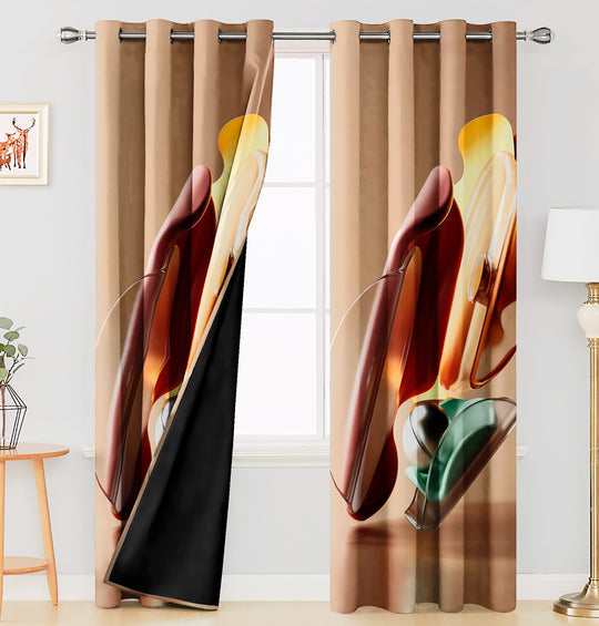 Ultimate Trends Premium Polyester 3D Modern Curtain For Home Décor Beige Color, 1 Piece