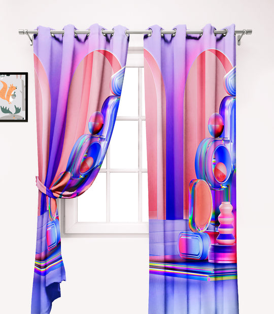 Ultimate Trends Premium Polyester 3D Modern Curtain For Home Décor Purple Color, 1 Piece