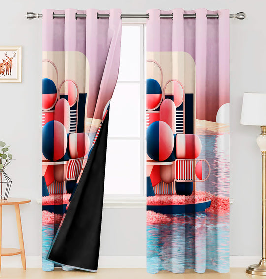 Ultimate Trends Premium Polyester 3D Modern Curtain For Home Décor Multi Color, 1 Piece