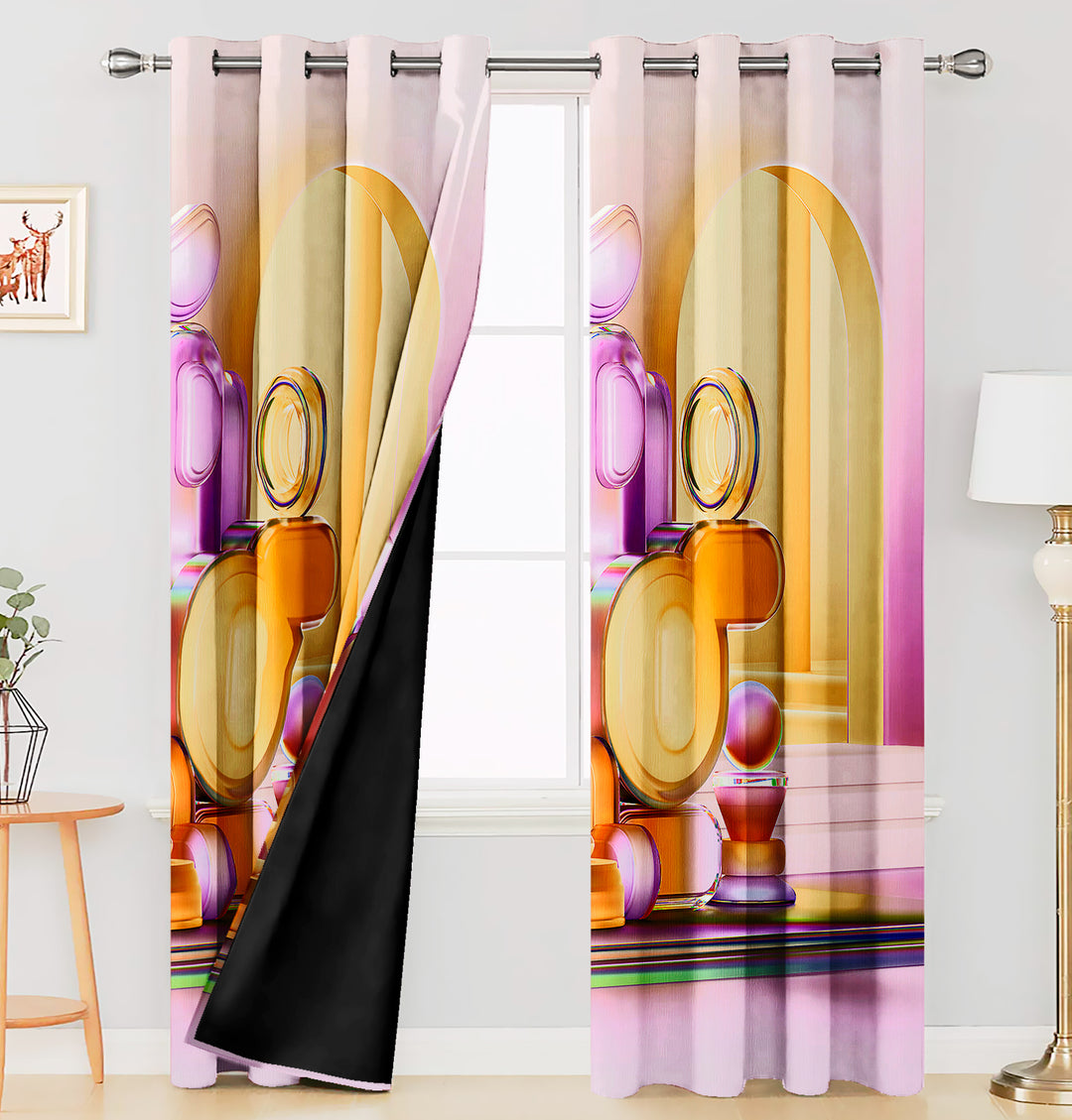 Ultimate Trends Premium Polyester 3D Modern Curtain For Home Décor Multi Color, 1 Piece