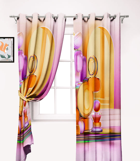 Ultimate Trends Premium Polyester 3D Modern Curtain For Home Décor Multi Color, 1 Piece