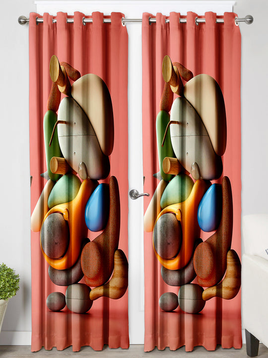 Ultimate Trends Premium Polyester 3D Modern Curtain For Home Décor Peach Color, 1 Piece