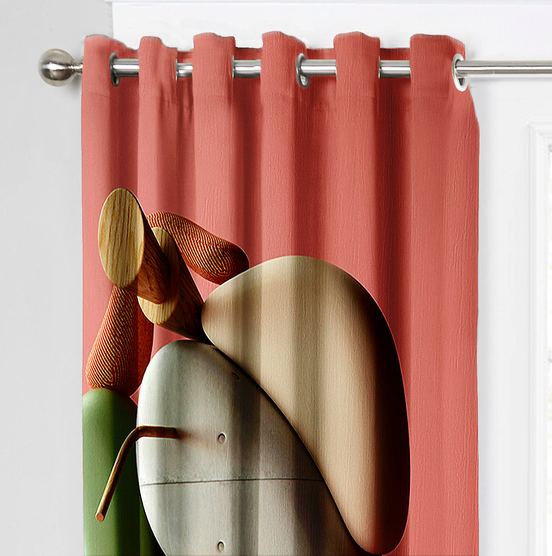 Ultimate Trends Premium Polyester 3D Modern Curtain For Home Décor Peach Color, 1 Piece