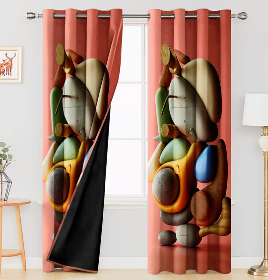 Ultimate Trends Premium Polyester 3D Modern Curtain For Home Décor Peach Color, 1 Piece