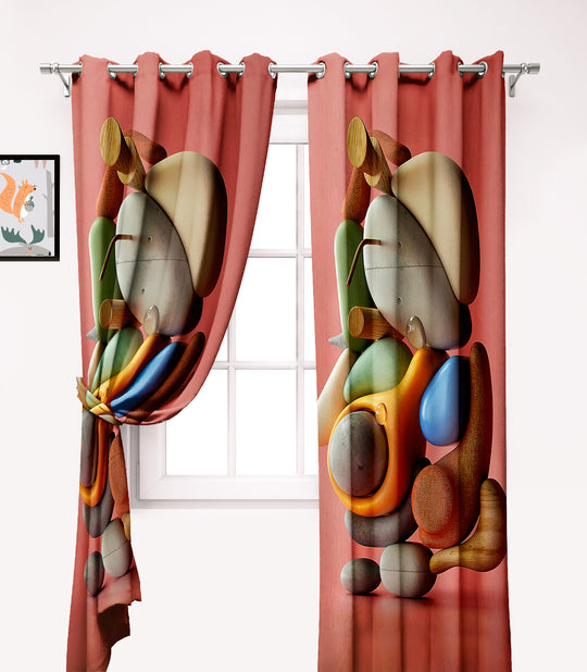 Ultimate Trends Premium Polyester 3D Modern Curtain For Home Décor Peach Color, 1 Piece