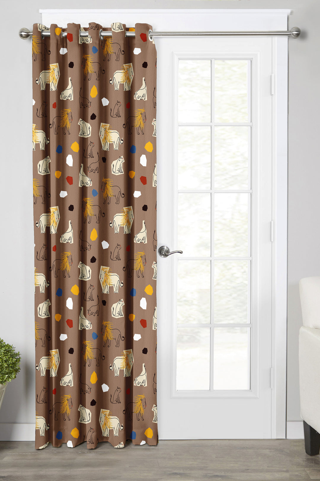 Ultimate Trends Premium Polyester Kids Room Curtain For Home Décor Brown Color, 1 Piece