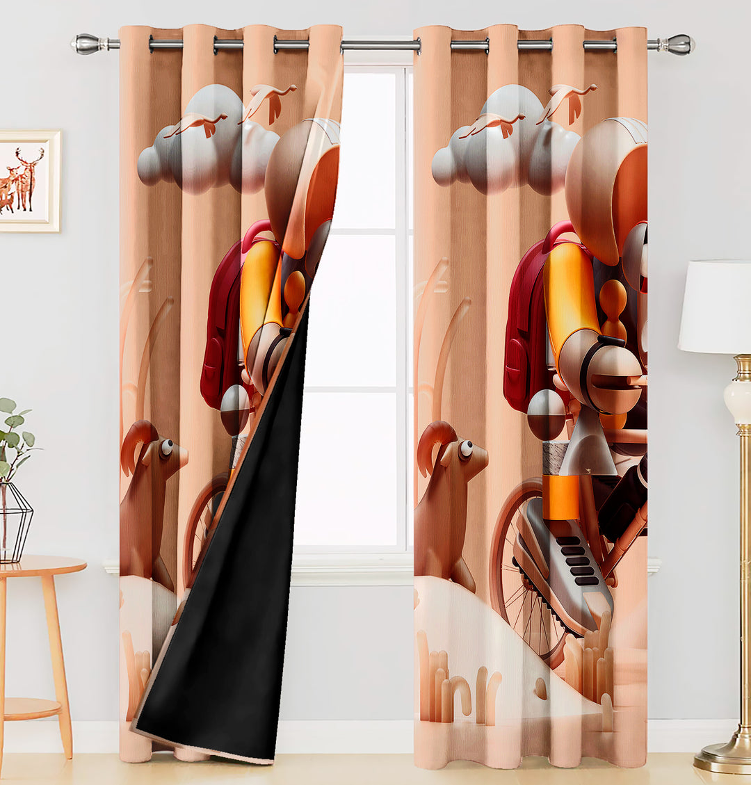 Ultimate Trends Premium Polyester 3D Modern Curtain For Home Décor Beige Color, 1 Piece