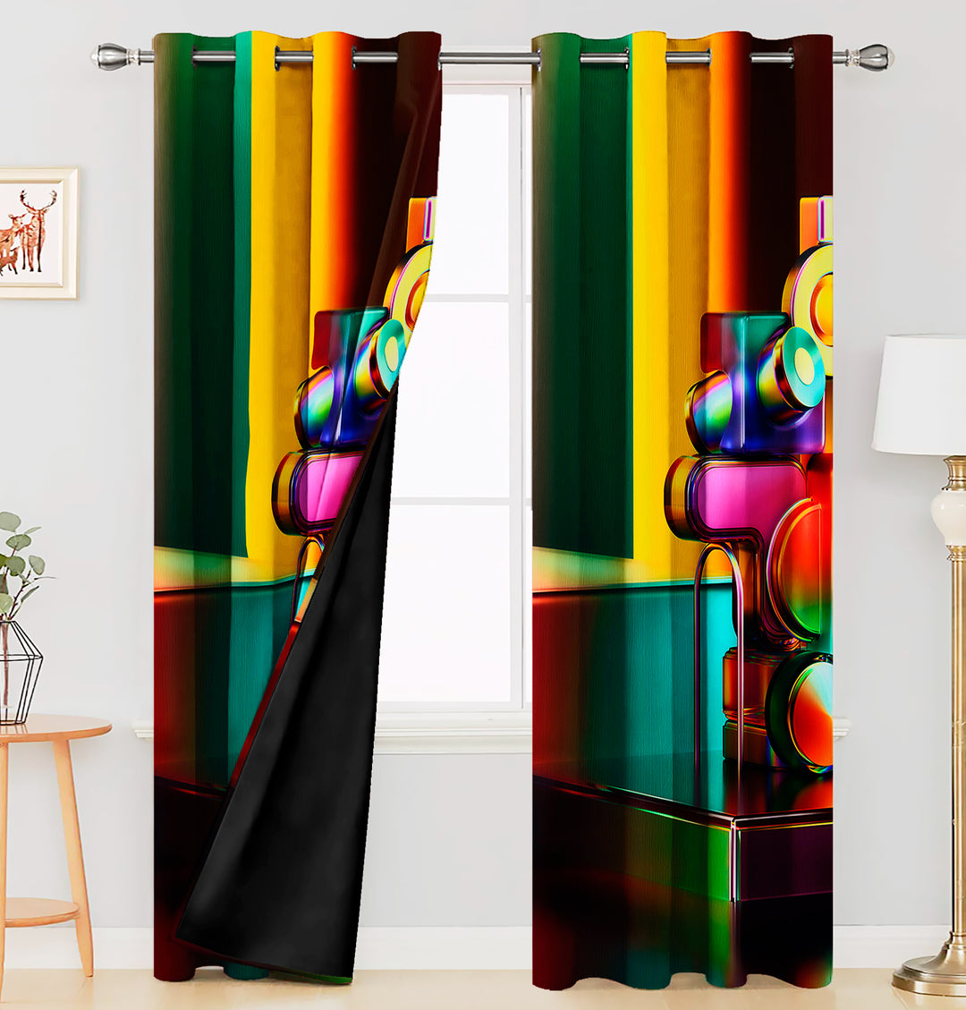 Ultimate Trends Premium Polyester 3D Modern Curtain For Home Décor Multi Color, 1 Piece