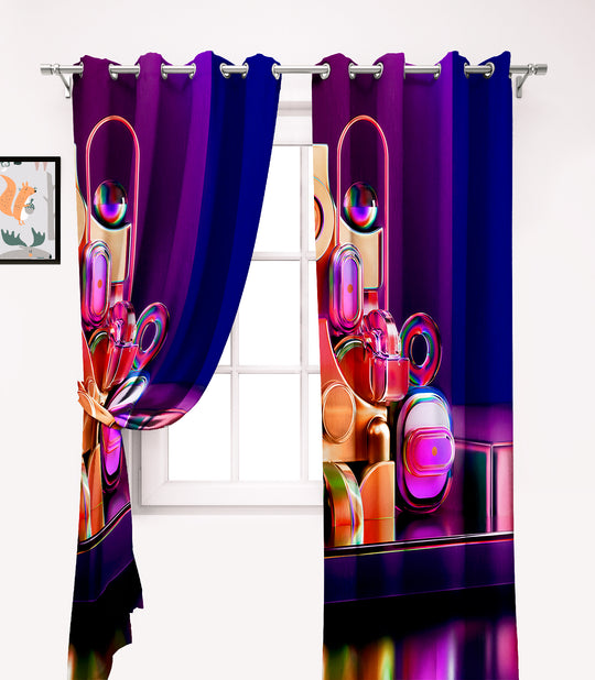 Ultimate Trends Premium Polyester 3D Modern Curtain For Home Décor Purple Color, 1 Piece