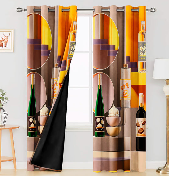 Ultimate Trends Premium Polyester 3D Modern Curtain For Home Décor Brown Color, 1 Piece