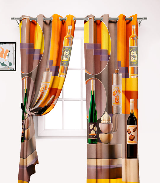 Ultimate Trends Premium Polyester 3D Modern Curtain For Home Décor Brown Color, 1 Piece