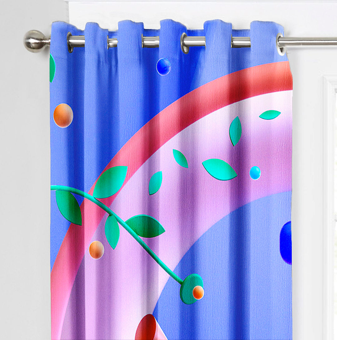 Ultimate Trends Premium Polyester 3D Modern Curtain For Home Décor Electric Blue Color, 1 Piece