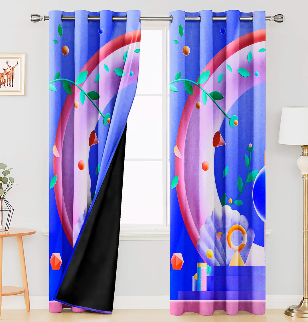 Ultimate Trends Premium Polyester 3D Modern Curtain For Home Décor Electric Blue Color, 1 Piece